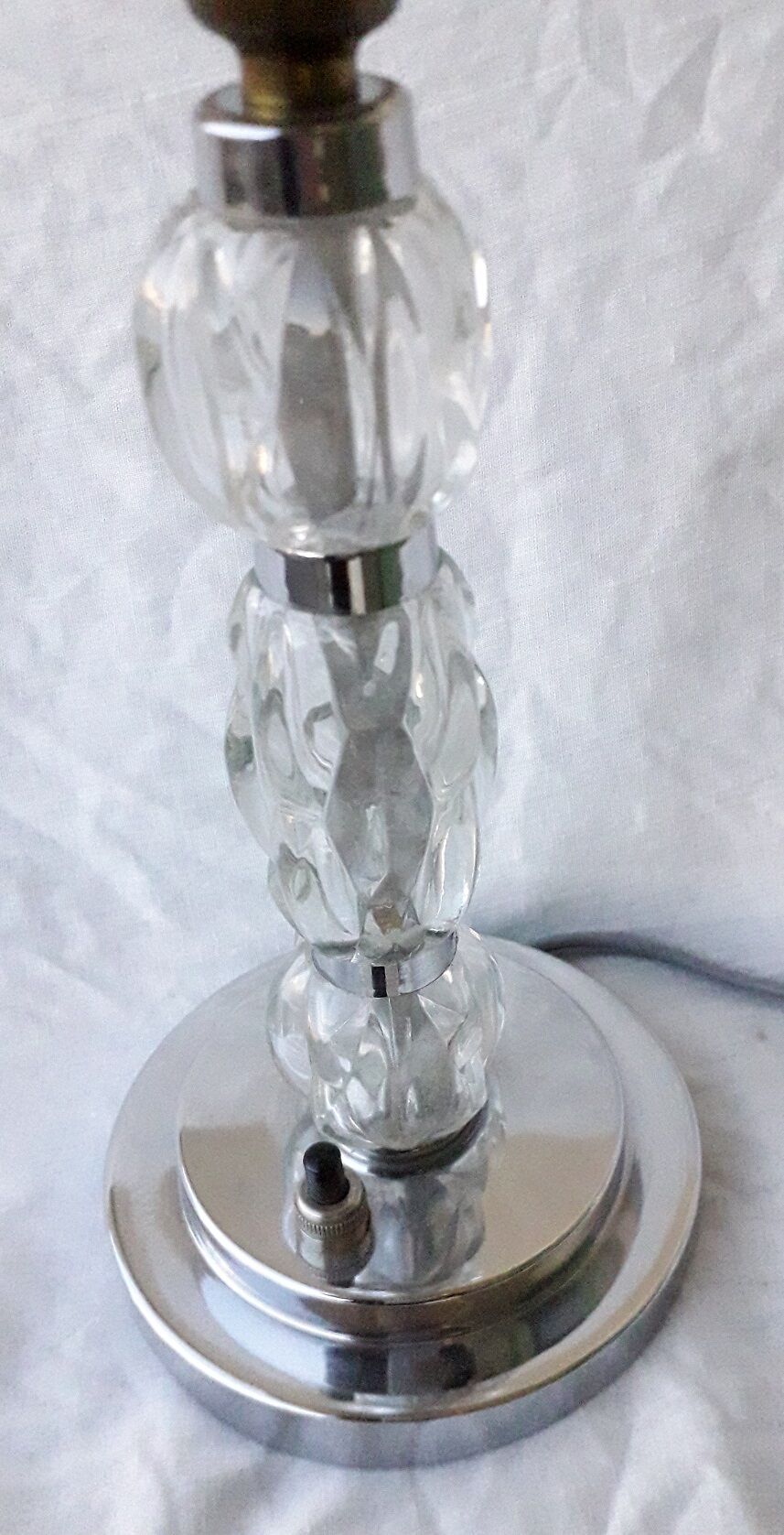 Pied de lampe verre et métal