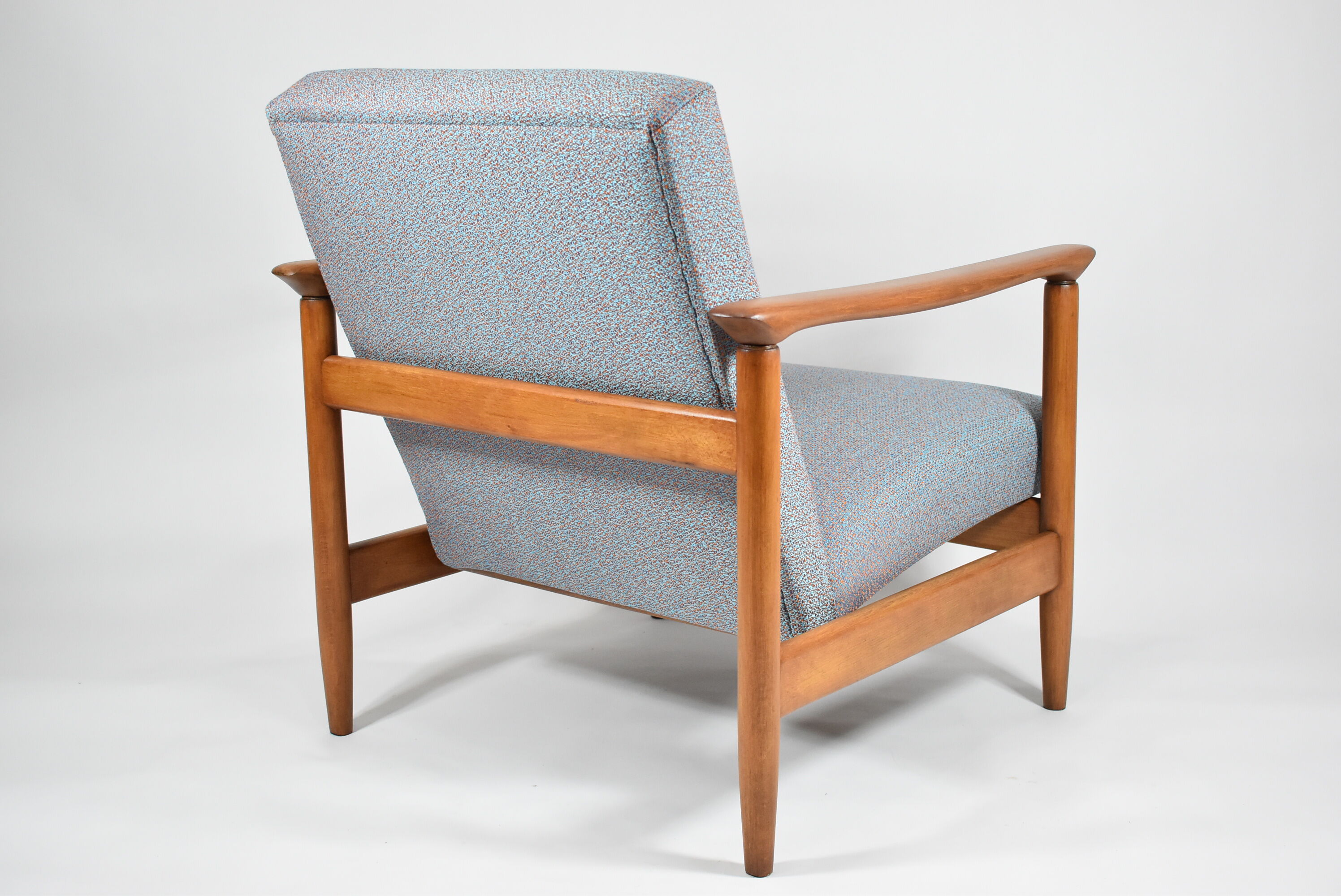 Vintage armchair model GFM-142, fully renovated, multicolor fabric