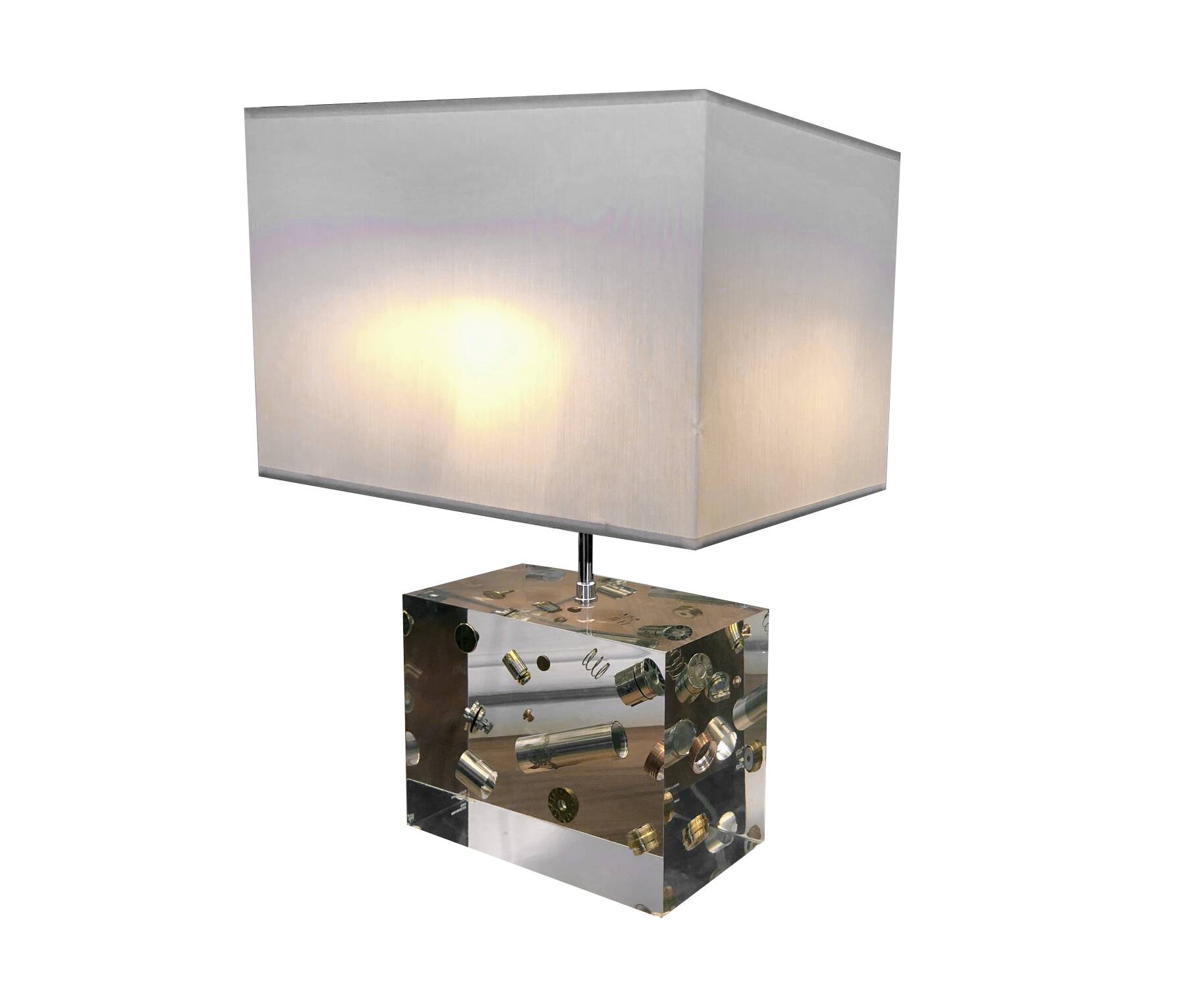 Table Lamp • Sculpture • Resin Inclusion • Post Space Age • 2000