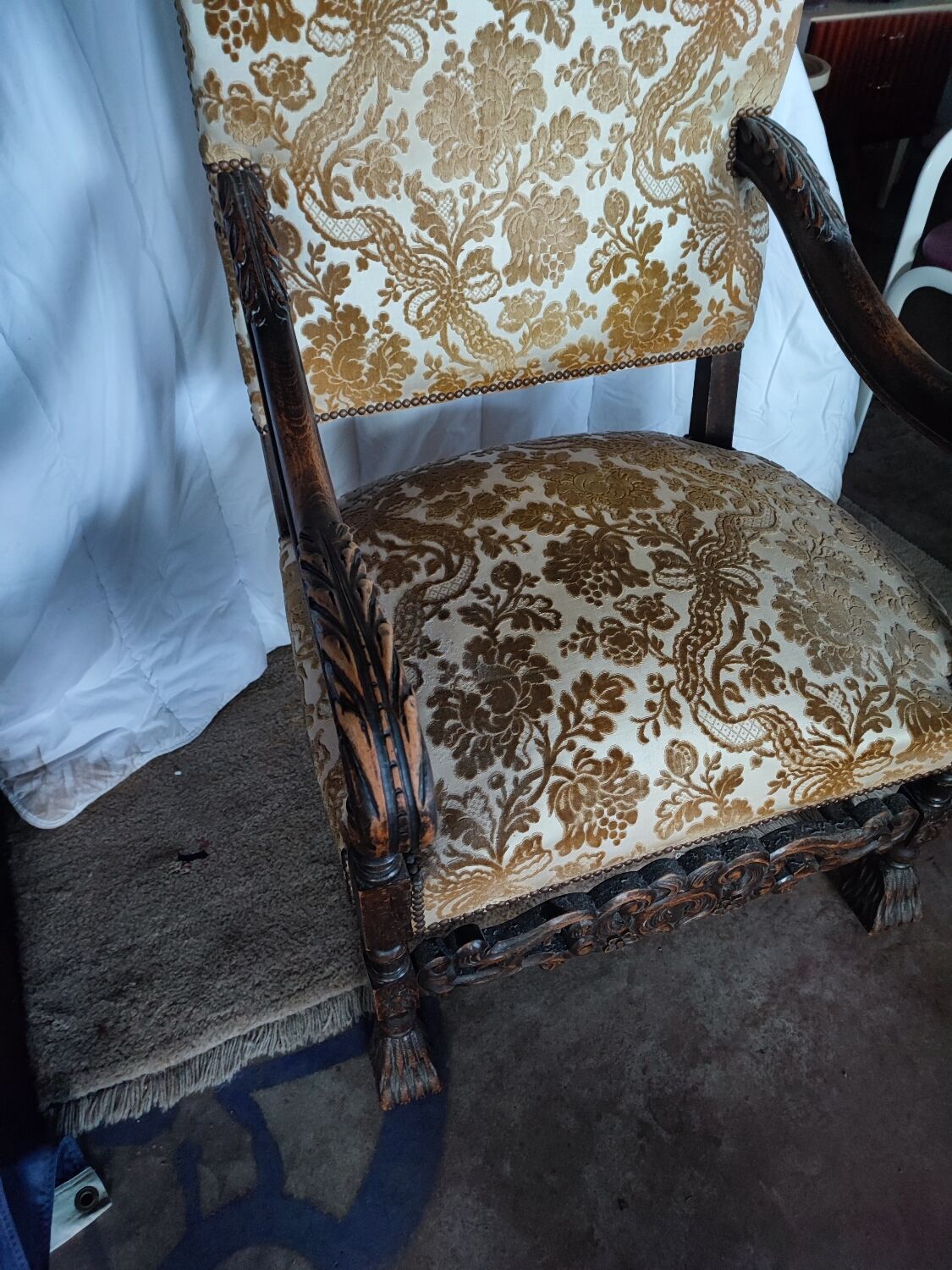 19th century armchair with original tapestry