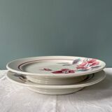 Lot de 2 plats compotiers Sarreguemines, modèle « Clématites »