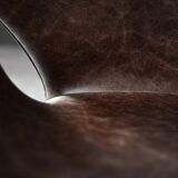 Vintage Mid-Century Modern Danish Brown Leather Swan Chair by Arne Jacobsen