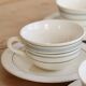 Vintage ceramic coffee cups Salins geometric pattern