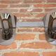 Paire d'appliques en inox et verre