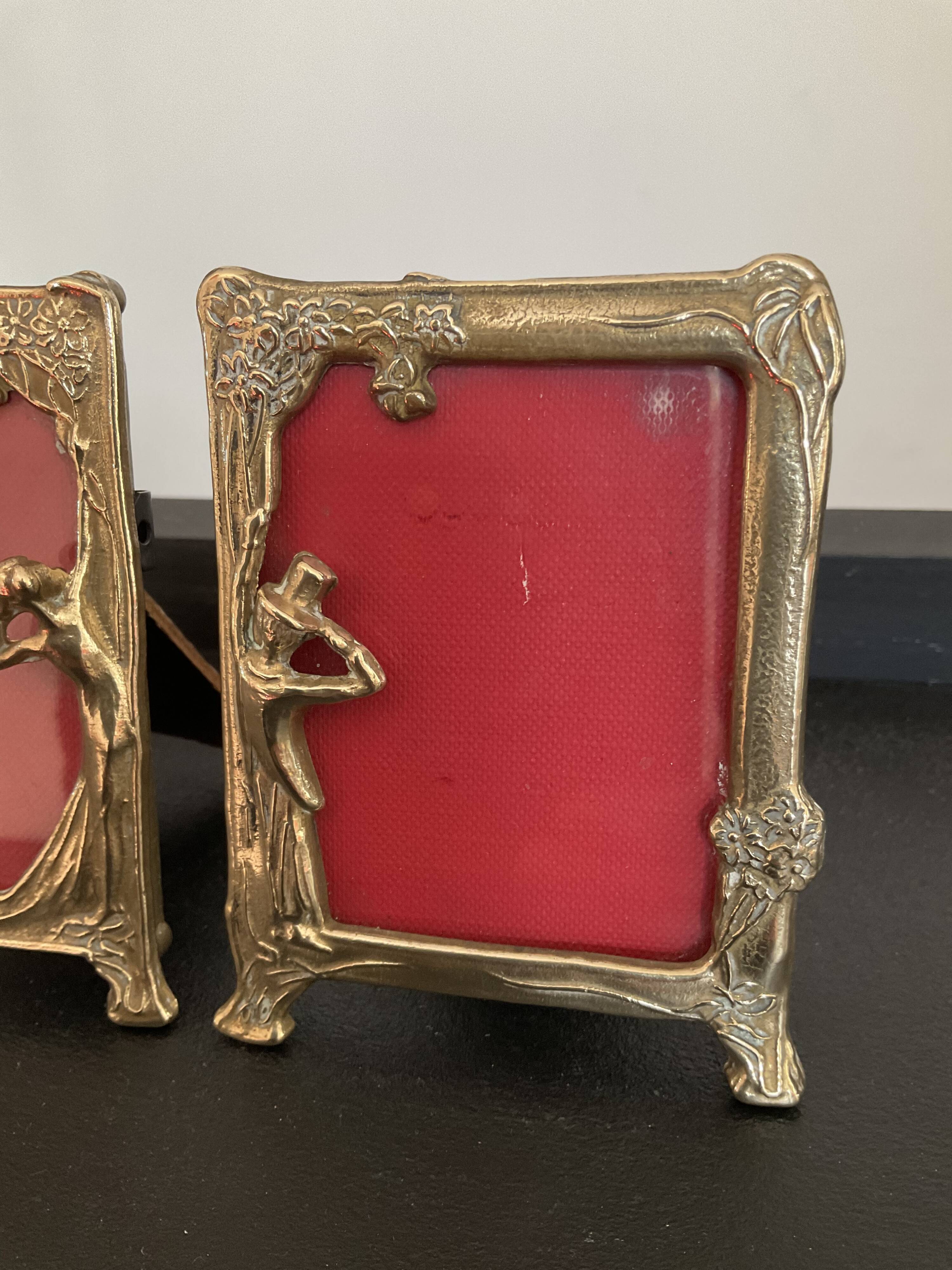 Duo of bronze art deco frames