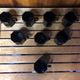 Series Of 8 ESSO Cups Black Ceramic Collection France Vintage