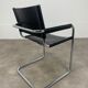 Black and chrome leather cantilever armchair