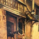 J. Verulpens “The Inn”. Large format painting.