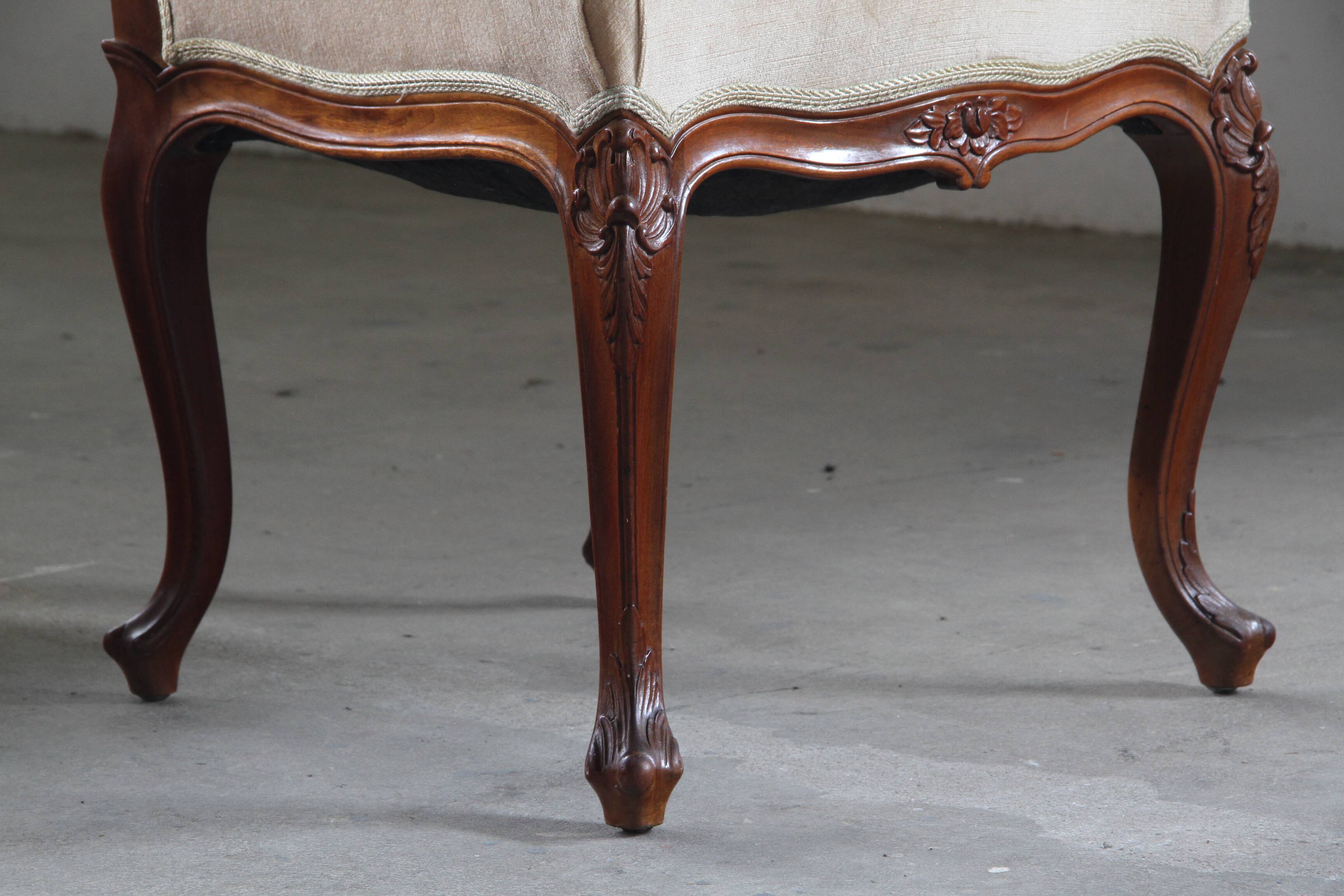 Pair of Vintage Danish Antique 18th century Chairs, style of Louis XV