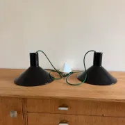 Vintage 2x Holmegaard P&T pendants - Michael Bang - Danish design lamp