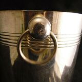 Silver metal champagne bucket net decoration and ring coves