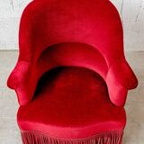 Burgundy toad armchair