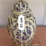 Moustier blue bird lamp and lampshade