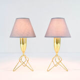 Pair of danish mid-century modern tripod table lamps Eric Merthen