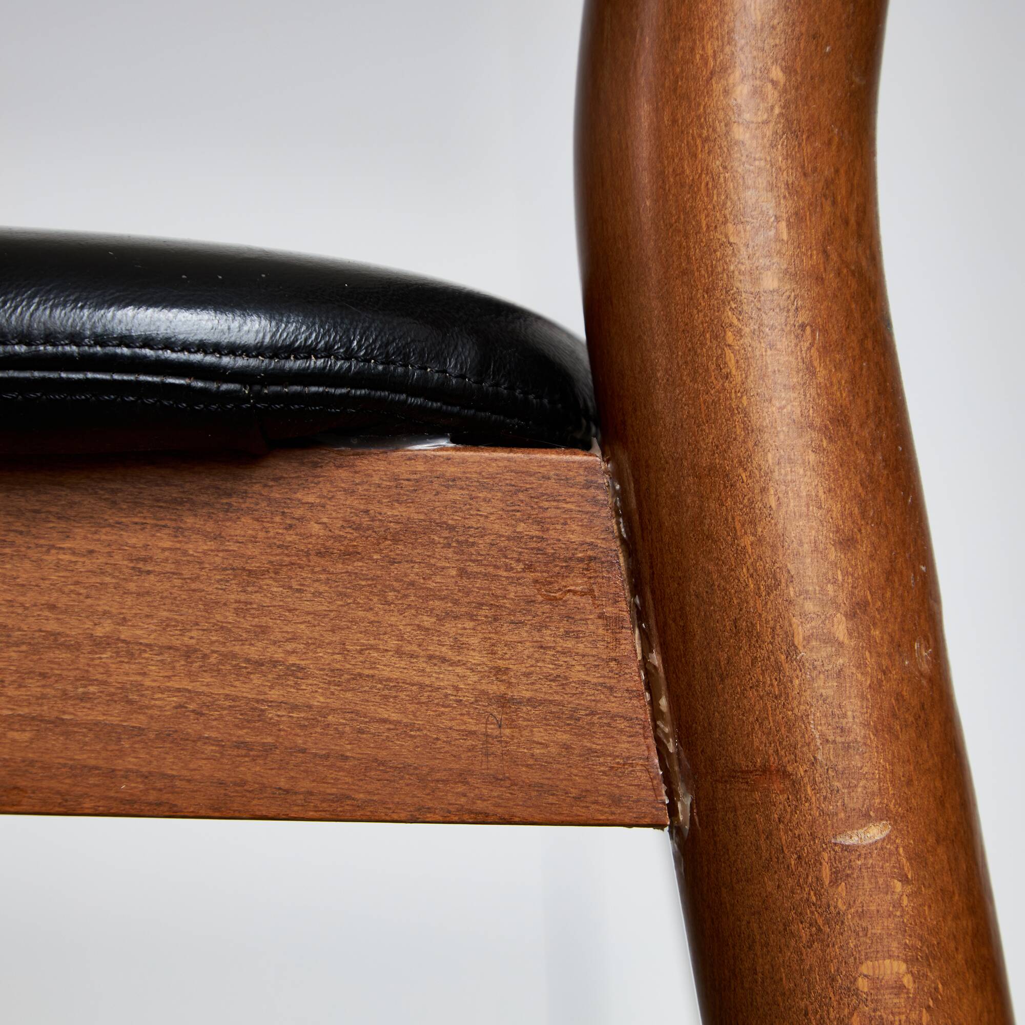 Set of Italian Leather Glossy Finish Chairs