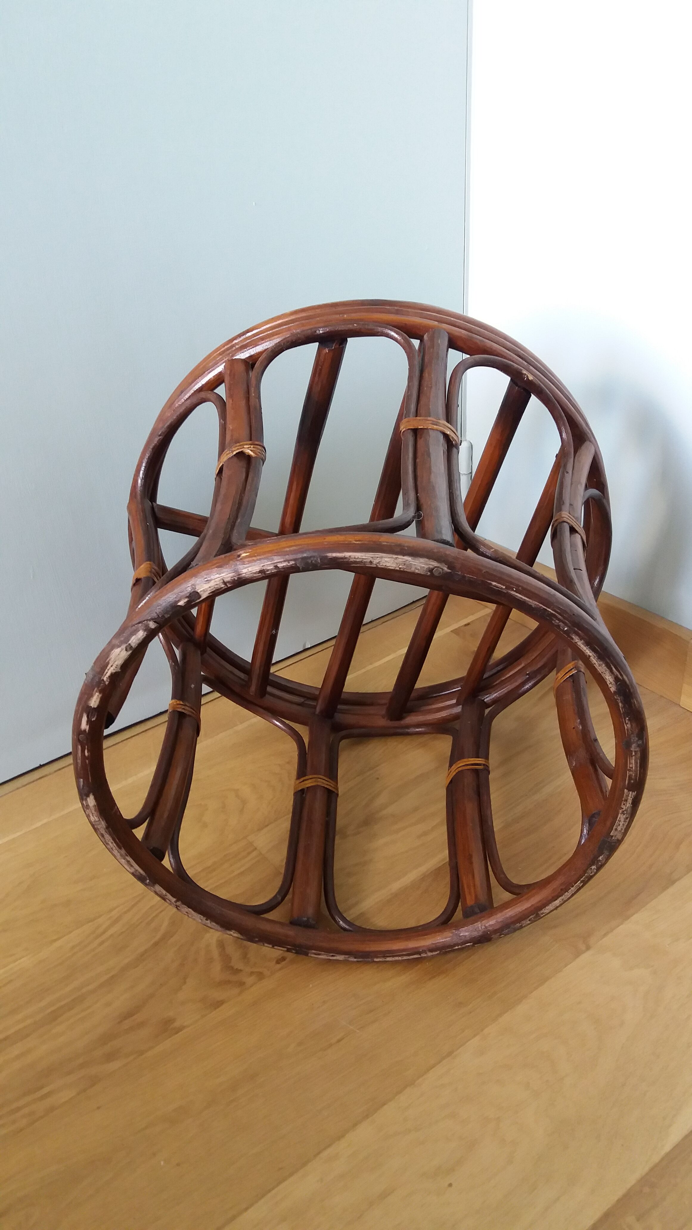 Rattan wicker pouffe stool