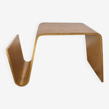 Scandinavian side table in bent wood. Denmark, 1970s