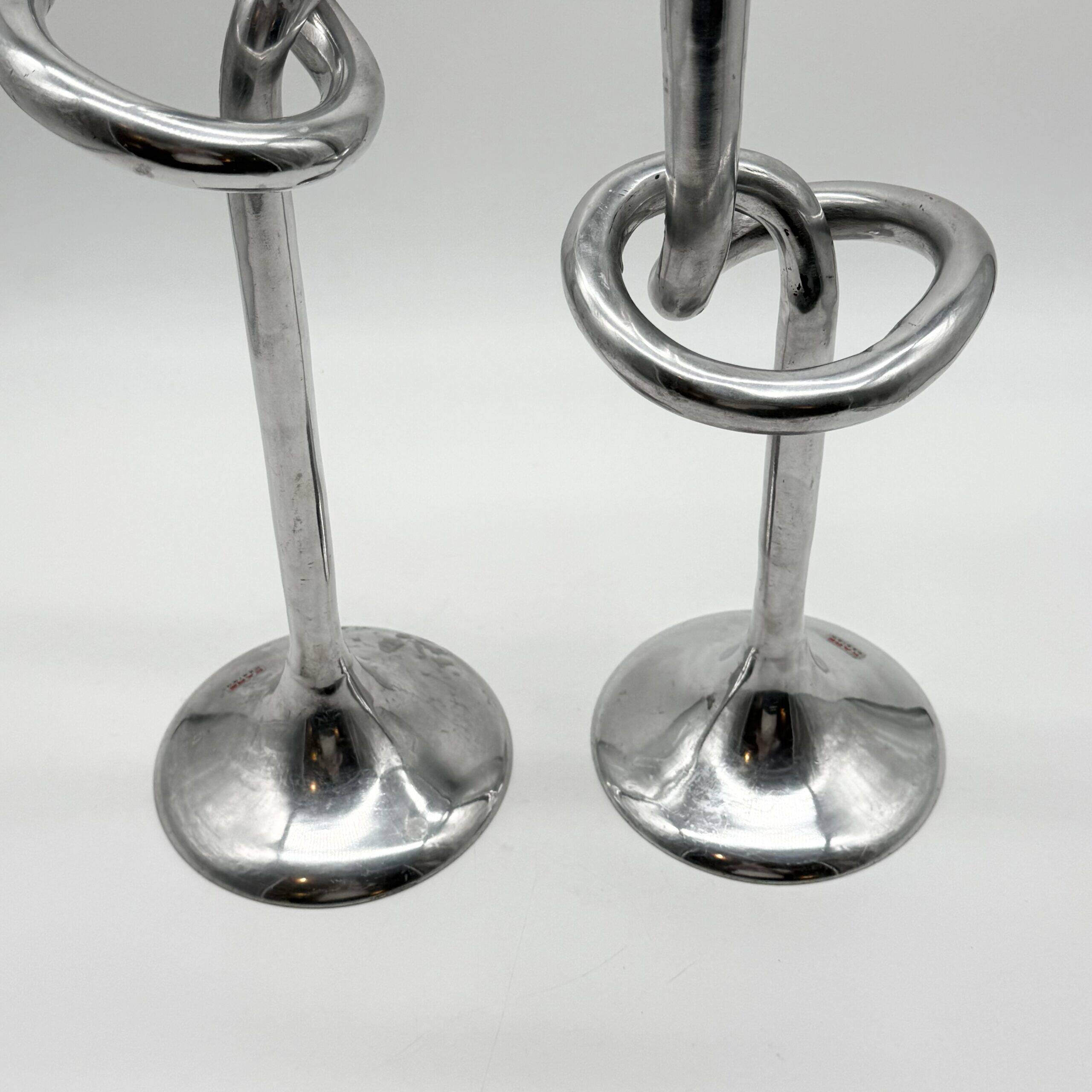 XXL "Giant Knot" candlestick pair – 1980s