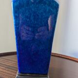 Blue ceramic lamp base by Paul Millet in Sèvres