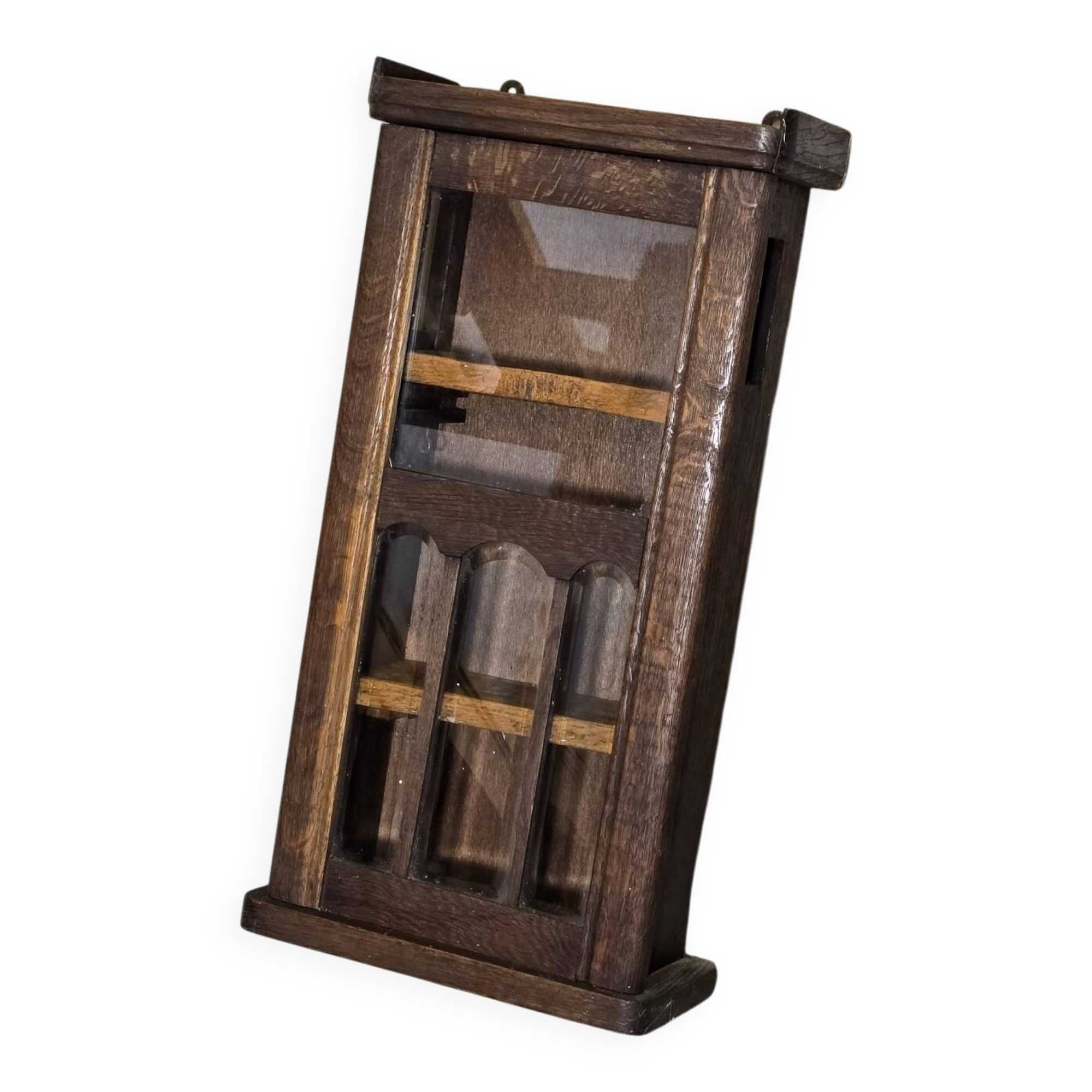 Vitrine en bois et verre biseauté 1920