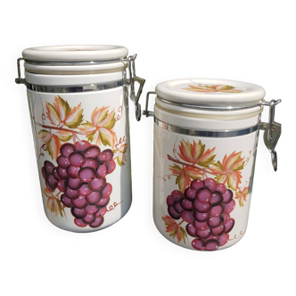 Duo of ceramic jars