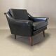 Fauteuil cuir noir "design scandinave" 1950.