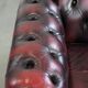 Cowhide leather English chesterfield armchair on wheels