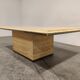 Vintage travertine and brass coffee table by Fedam, 1970s