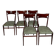 Chaises de salle à manger en bois de hêtre aux tons verts, années 1950