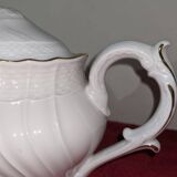 théière ancienne en porcelaine blanche et dorée Richard Ginori Vecchio Ginori Sanremo