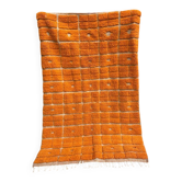 Authentic natural wool Beni Ourain rug in orange, 1.5/2.5 m.