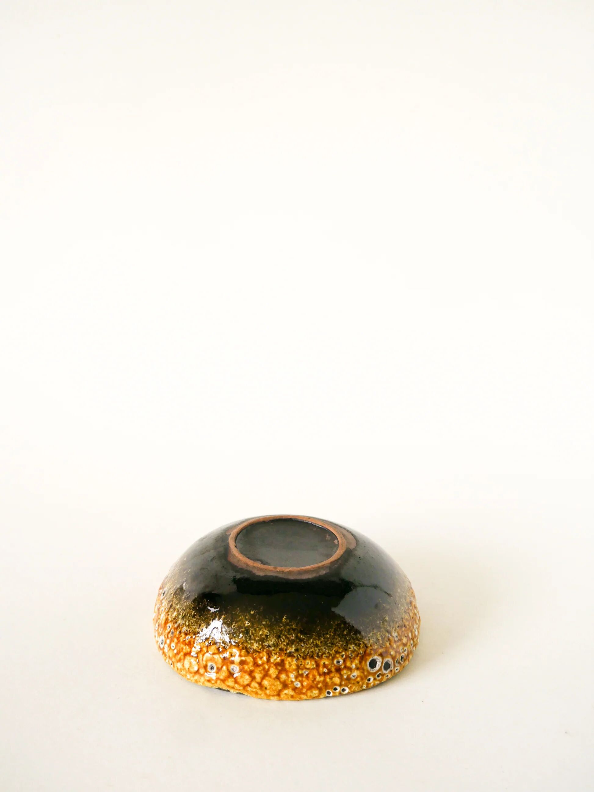 Ceramic vide-poche Fat Lava, yellow and black, 1970