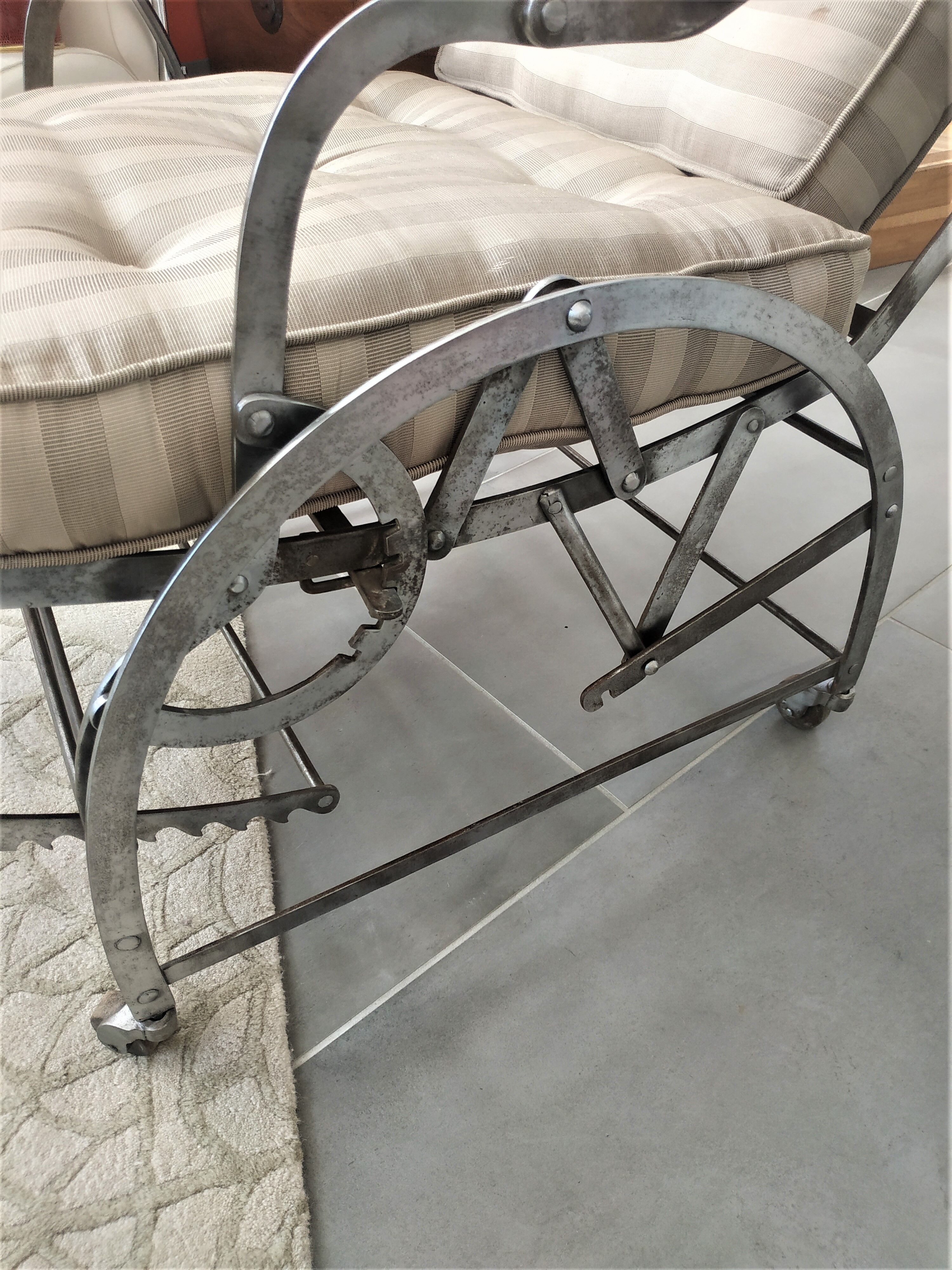 Wilson's adjustable folding chair made of steel produced in 1871