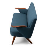 Danish reupholstered blue sofa by Johannes Andersen for CFC Silkeborg, 1960s