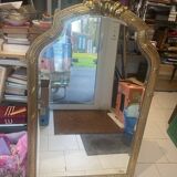 Imposing neo-classical style mirror, wood and stucco "Deknudt"