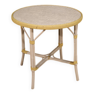 Table basse de jardin en osier, années 80