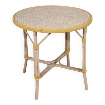 Table basse de jardin en osier, années 80