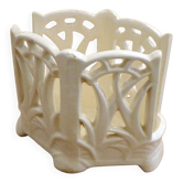Openwork pot / letter holder in Art Nouveau ceramic