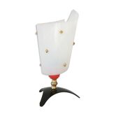 Lampe d'appoint Rockabilly, perspex et laiton, style Pierre Guariche, 1950