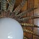 Suspension vintage plafonnier rétro métal doré soleil