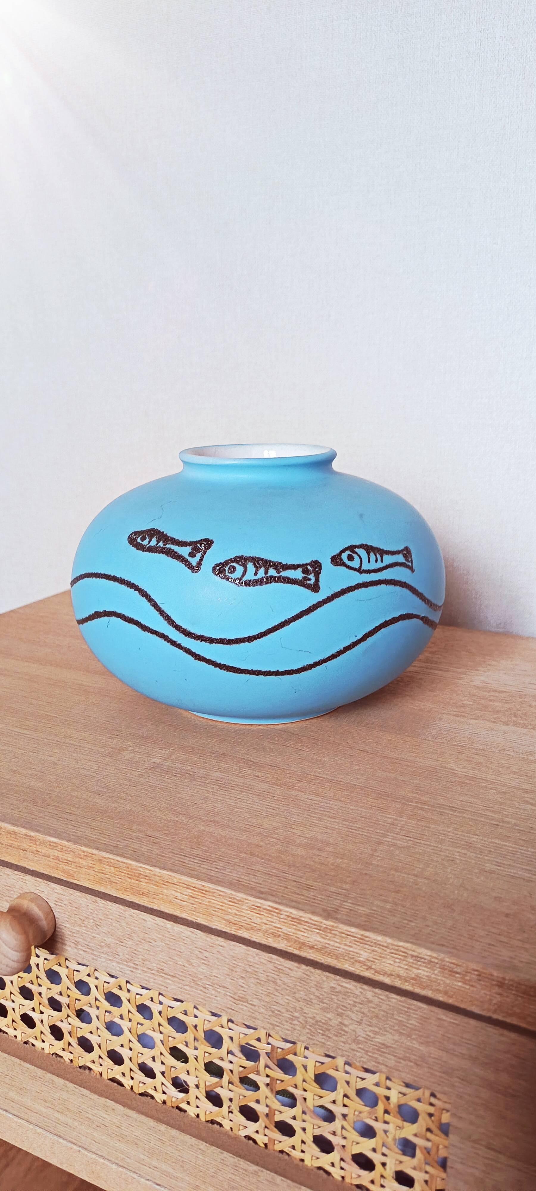 Vintage ceramic ball vase West Germany 1960s