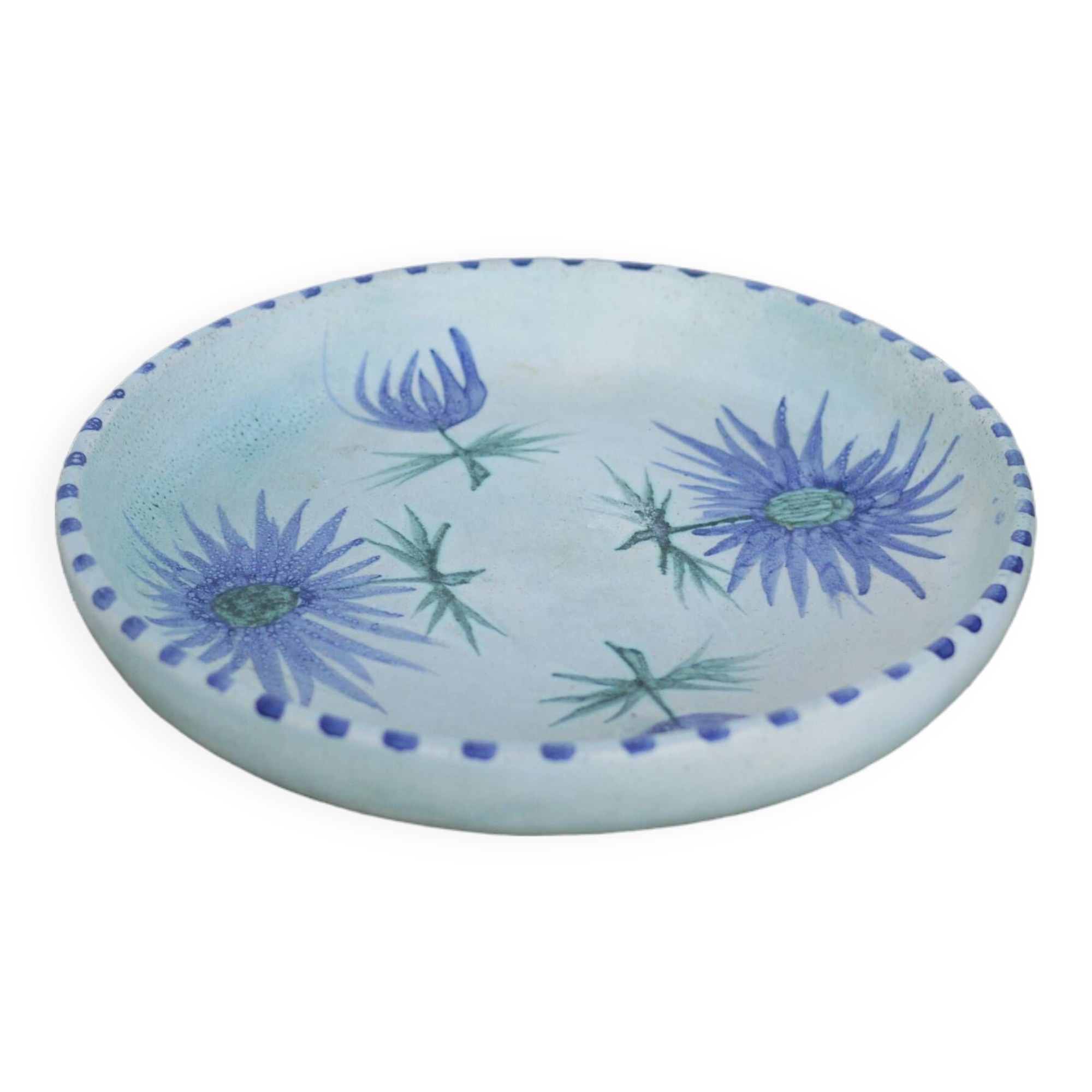 Vintage ceramic thistle plate by Marie Madeleine Jolly