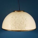 Vintage Murano glass pendant lamp in beige by F. Fabbian, Italy, 1970s.