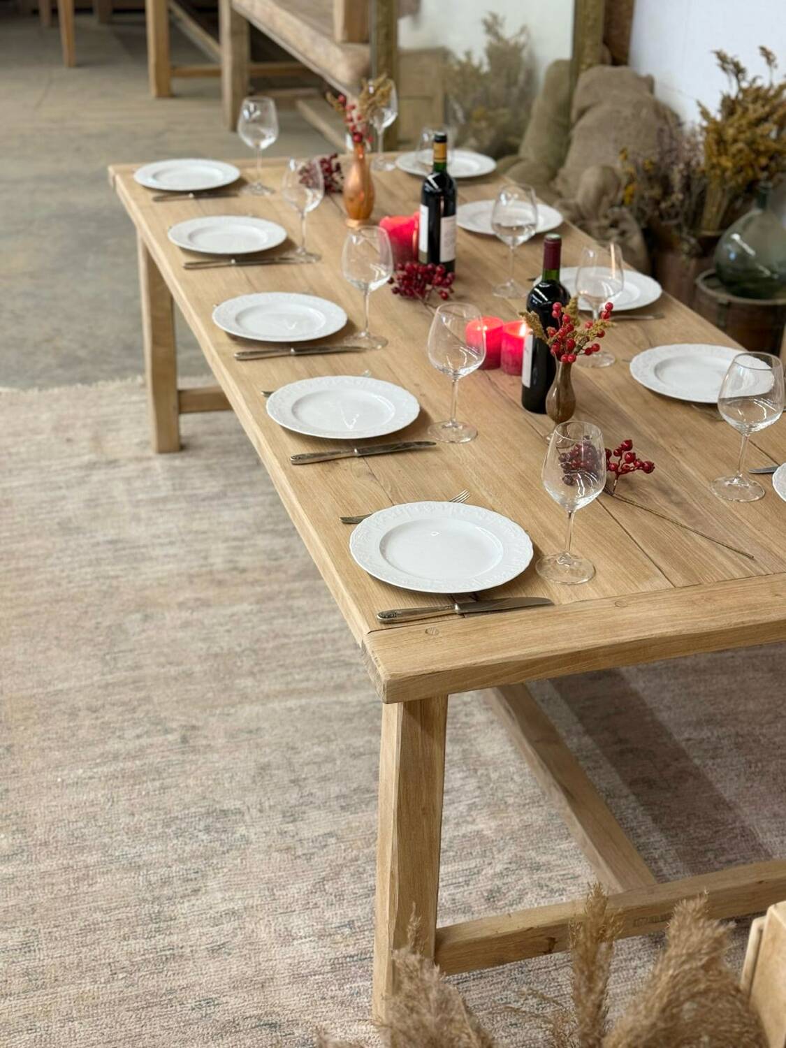 large solid oak farmhouse table