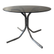 Round table smoked glass chrome legs 1970