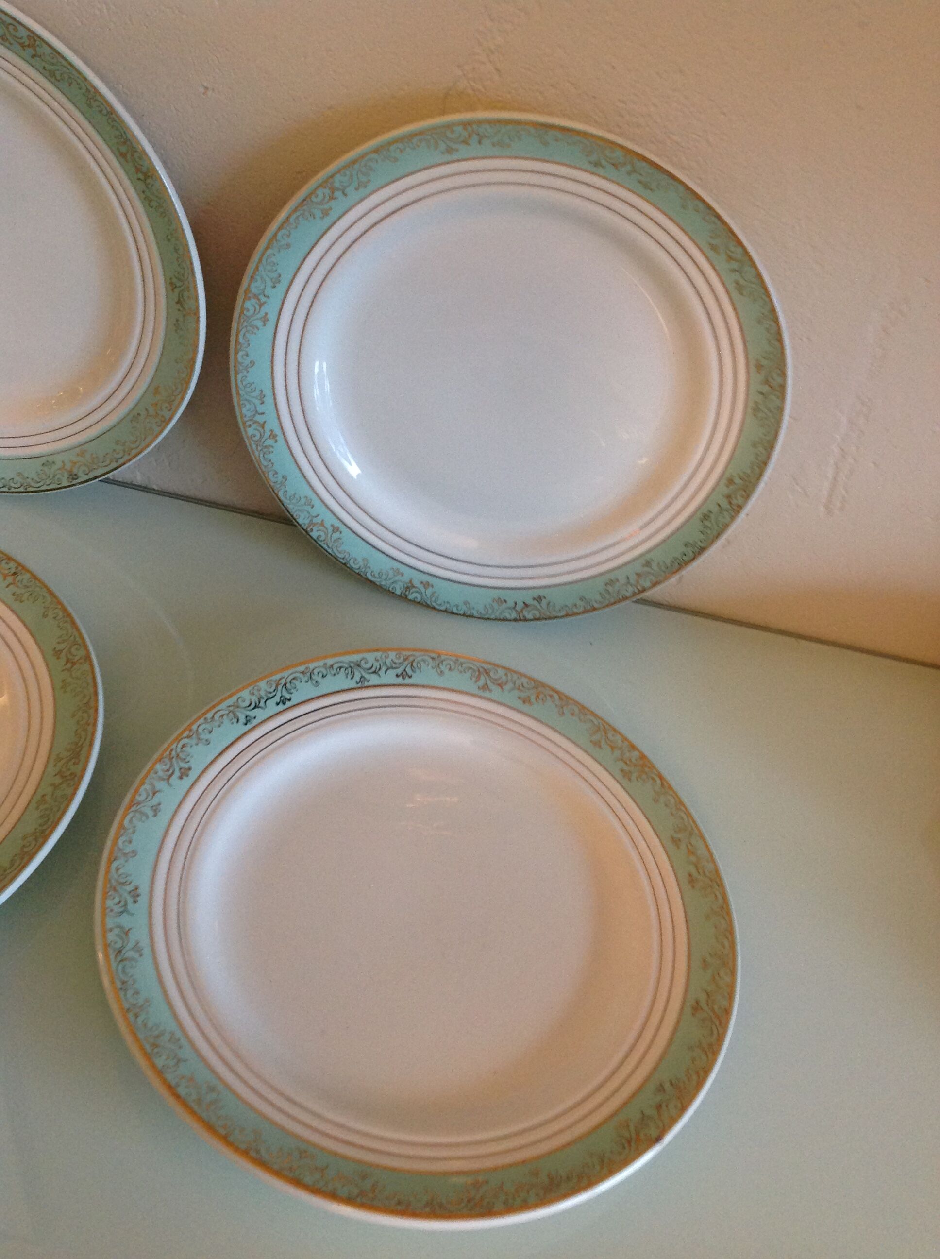 Six flat plates decor Sully by Ceranord/ vintage 50/60s