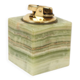 Ronson lighter green onyx marble vintage smoking item cube 6cm