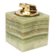 Ronson lighter green onyx marble vintage smoking item cube 6cm