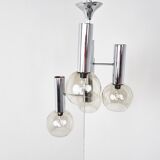 Vintage glass globe chandelier, 1970s
