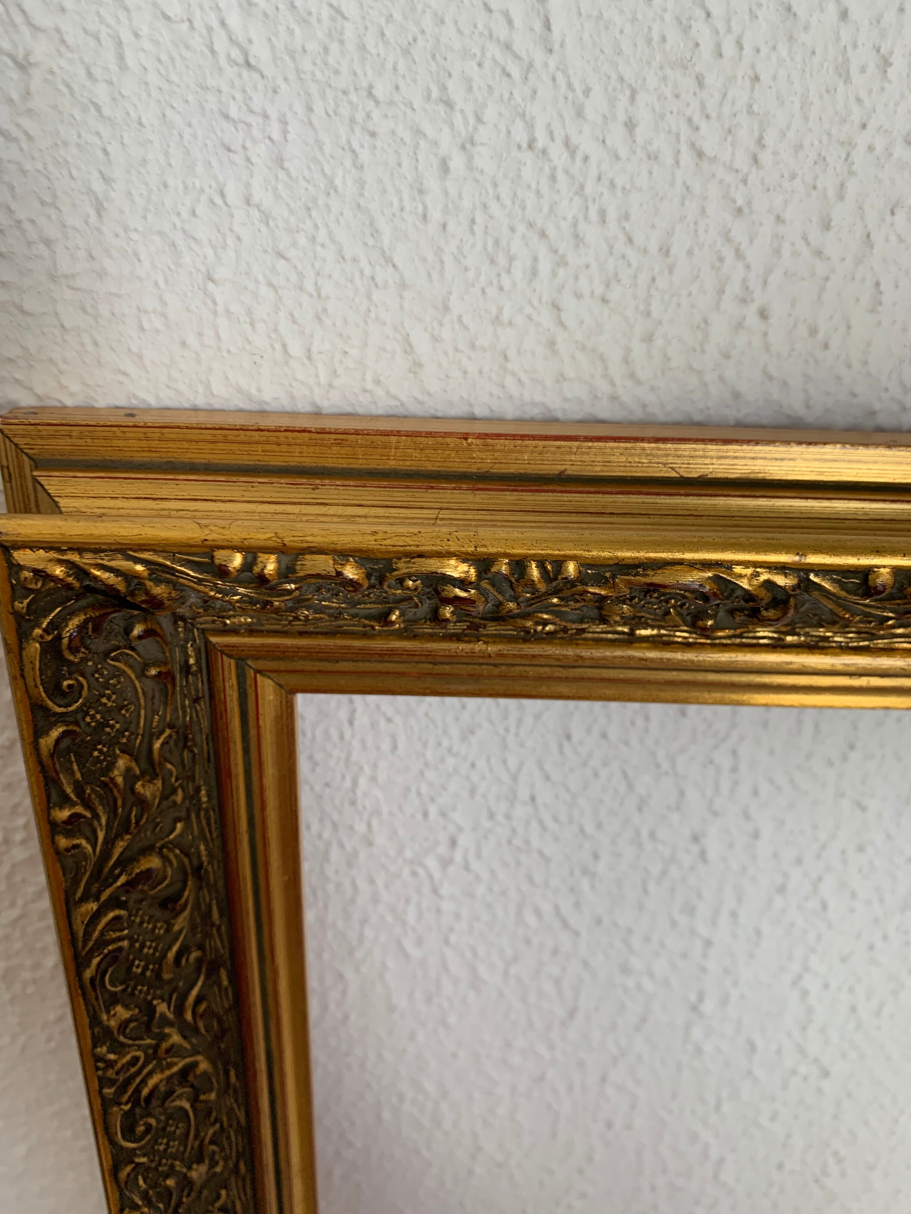 Gold leaf gilded frame for painting or print - 57 x 40 cm